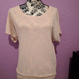 Mercer & Madison light pink knit flowy top size L